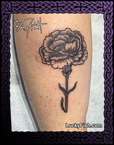 Carnation Flower Tattoo Design – LuckyFish Art